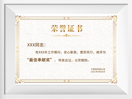 彩神(vll)荣誉证书四